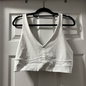 Fabletics White Longline Sports Bra 1X Supportive Athleisure
